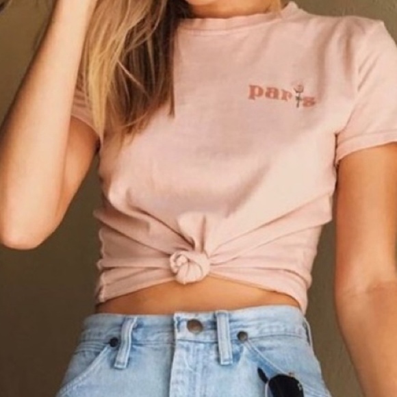 Brandy Melville Tops - Brandy Melville Paris Shirt+Socks+Sticker Bundle